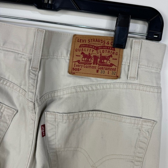 Levi's 505 100% Cotton Tan Khaki Straight Leg Jeans Neutral - Picture 3 of 4